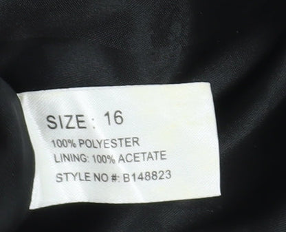PLATINUM Women's Black Long Overcoat Size 16
