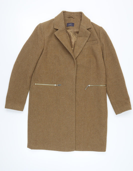 Marks and Spencer Women's Brown Mid-Length Overcoat Size 12