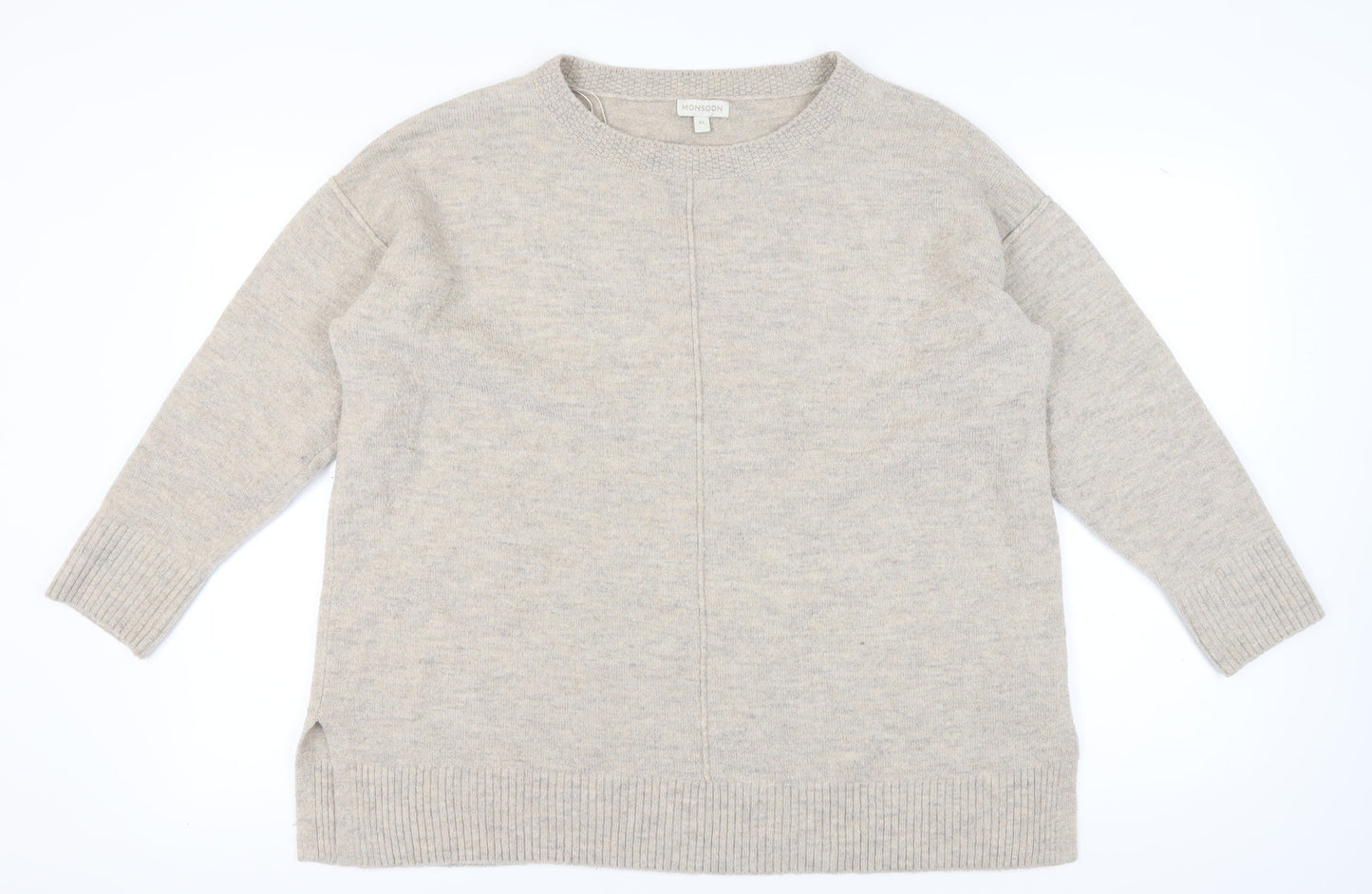 Womens UK Size XL Monsoon Beige Pullover Jumper