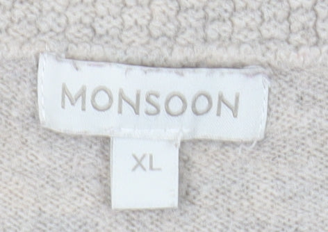 Womens UK Size XL Monsoon Beige Pullover Jumper