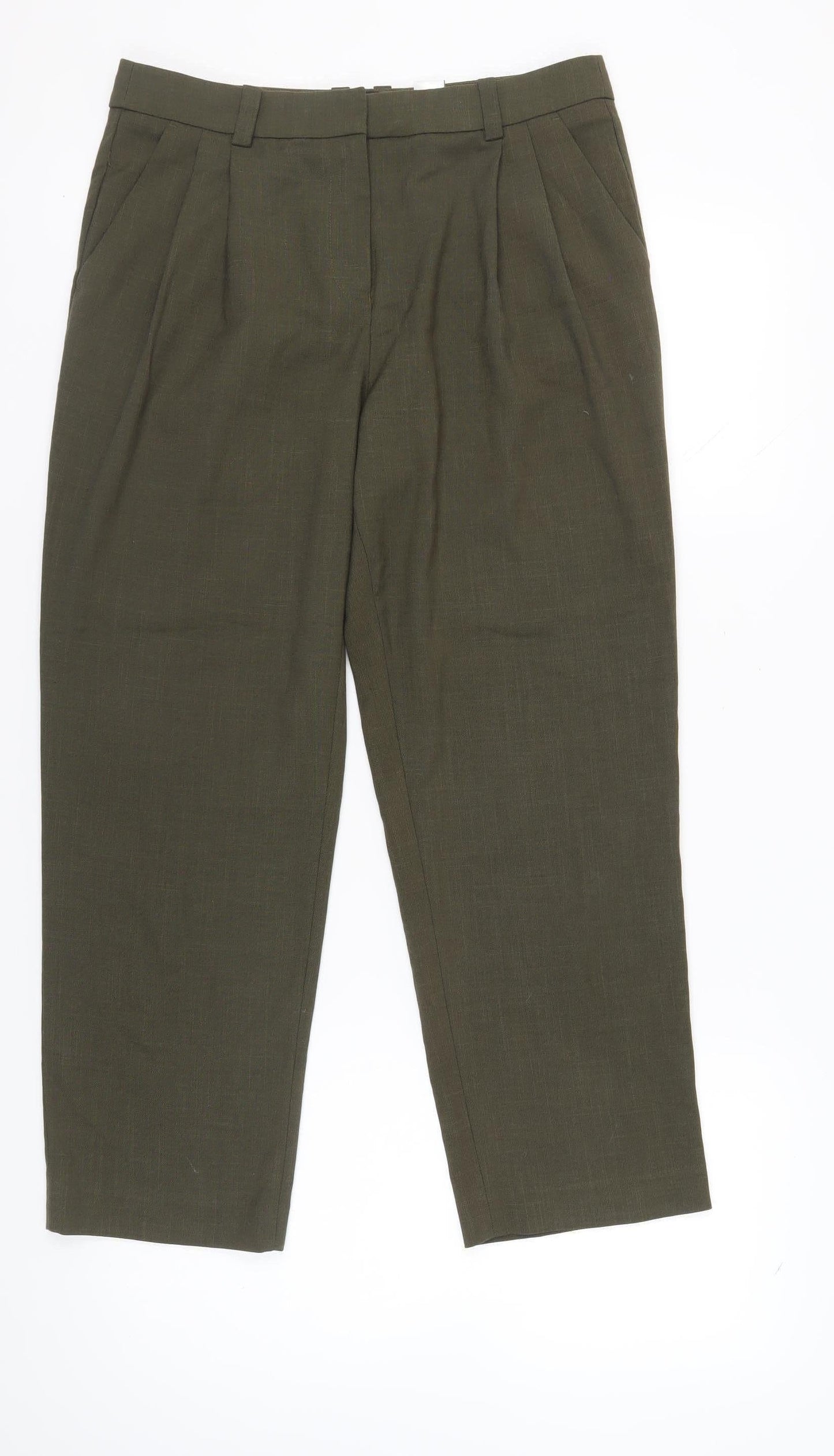 Womens UK Size 10L NEXT Regular Fit Casual Green Trousers
