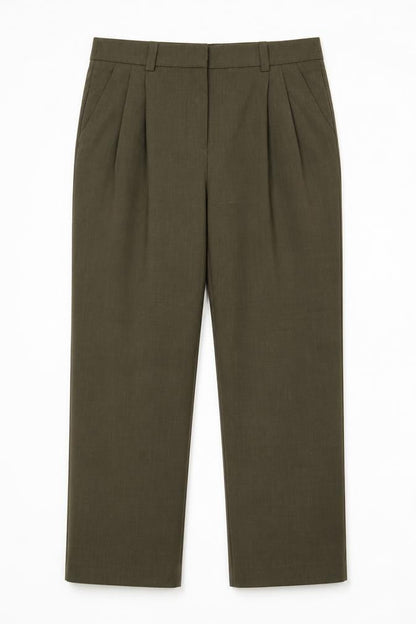 Womens UK Size 10L NEXT Regular Fit Casual Green Trousers