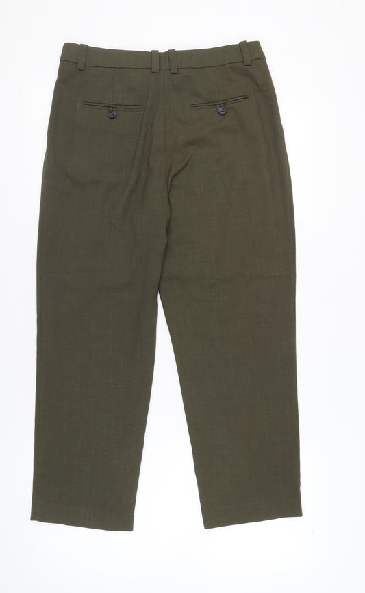 Womens UK Size 10L NEXT Regular Fit Casual Green Trousers