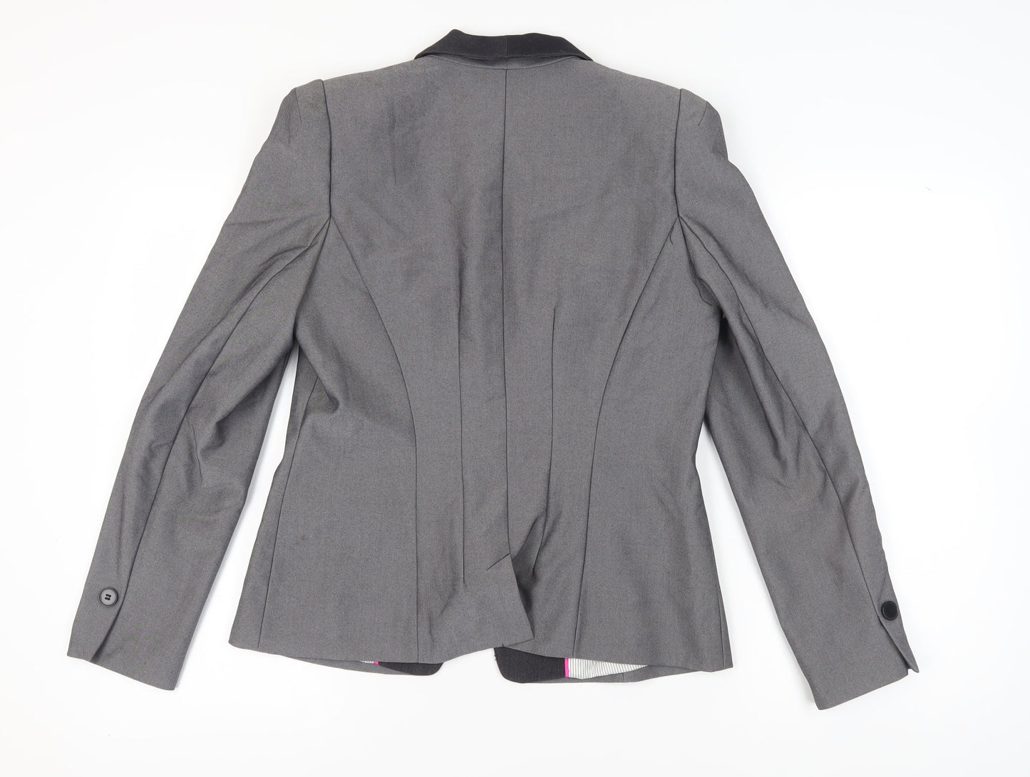 Next Women's Grey Blazer, Size 16, Slim Fit, Shawl Lapel