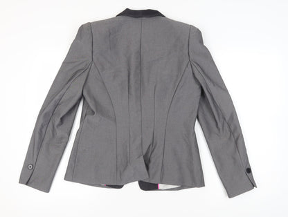 Next Women's Grey Blazer, Size 16, Slim Fit, Shawl Lapel