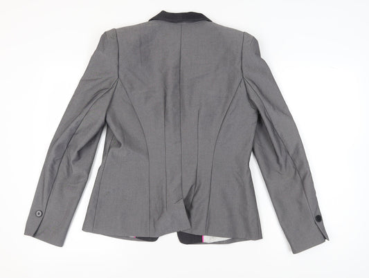 Next Women's Grey Blazer, Size 16, Slim Fit, Shawl Lapel