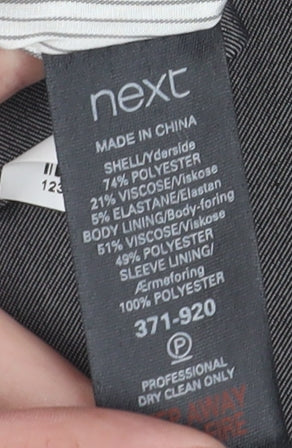 Next Women's Grey Blazer, Size 16, Slim Fit, Shawl Lapel