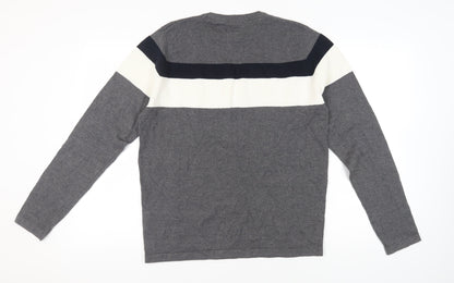 Threadbare Men's Grey L Pullover Crew Neck Jumper