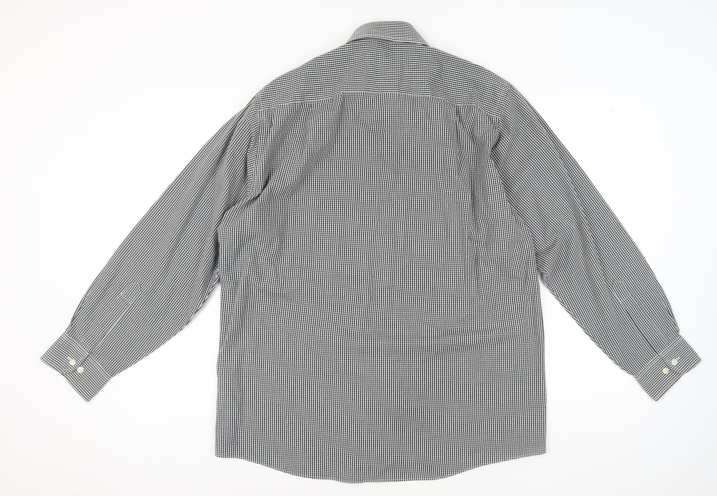Van Heusen Men's Black Check Long Sleeve Shirt Size 16