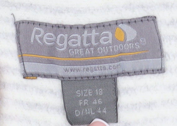 Regatta Women's Grey Striped Pullover Sweatshirt 18