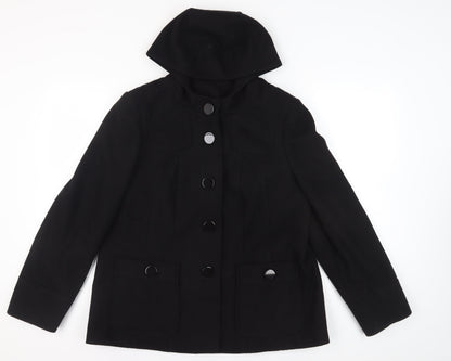 Evans Women's Black Wool Coat Size 16