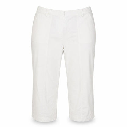 Front view of Izabel Women's White Cropped Trousers, size 18
