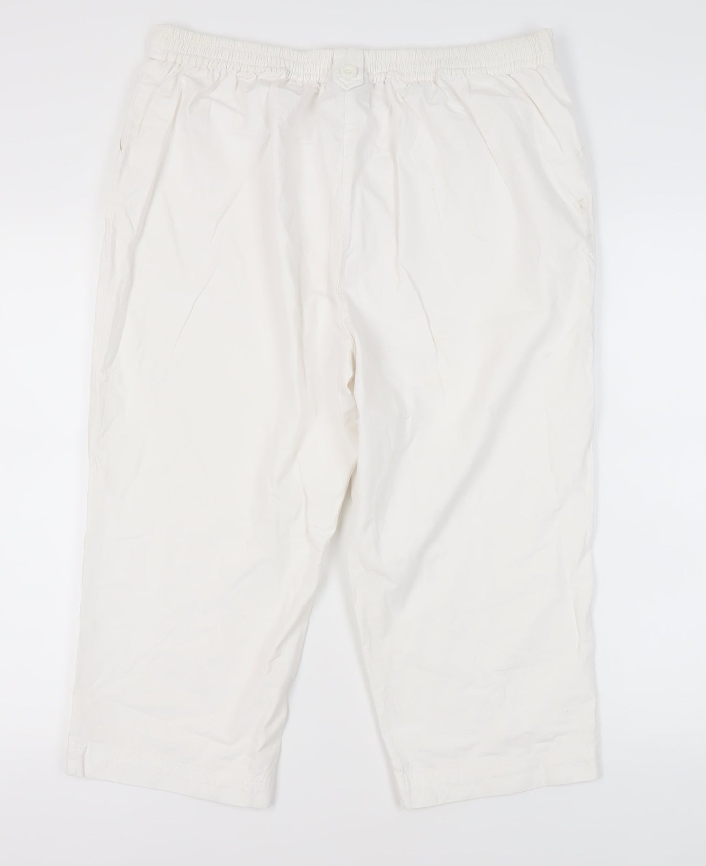 Izabel Women's White Cropped Trousers, Size 18