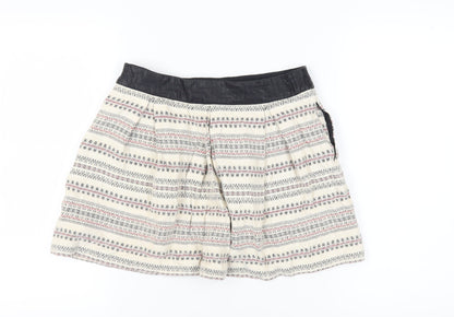 Zara Women Multicoloured Mini Skirt L Geometric Pattern