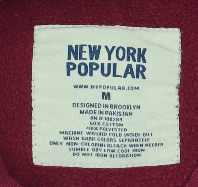 New York Popular Women's Red Sweatshirt M Cotton Blend
