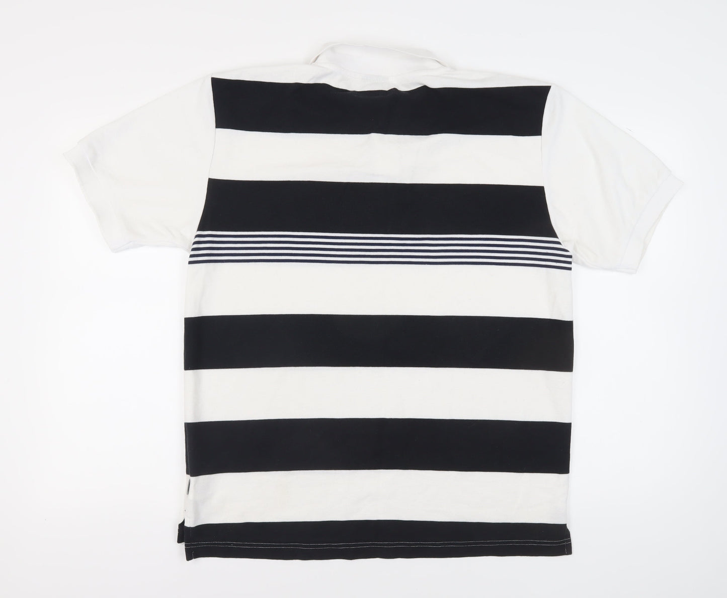 Lonsdale Men's Black Striped Polo Shirt - Large