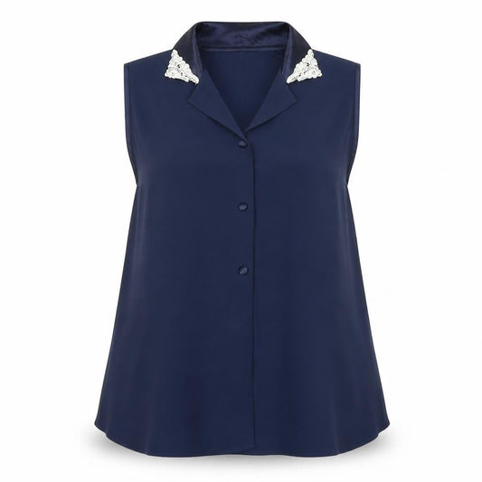 Womens UK Size 14 Marks and Spencer Blue Basic Blouse