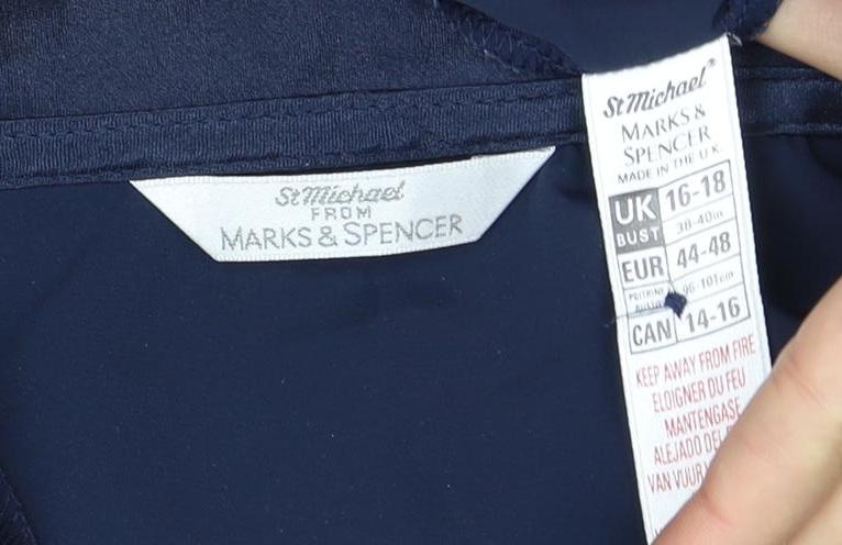 Womens UK Size 14 Marks and Spencer Blue Basic Blouse