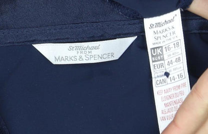 Womens UK Size 14 Marks and Spencer Blue Basic Blouse