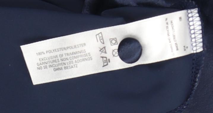 Womens UK Size 14 Marks and Spencer Blue Basic Blouse
