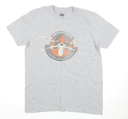 Star Wars Grey Men's T-Shirt, Medium, Short Sleeve