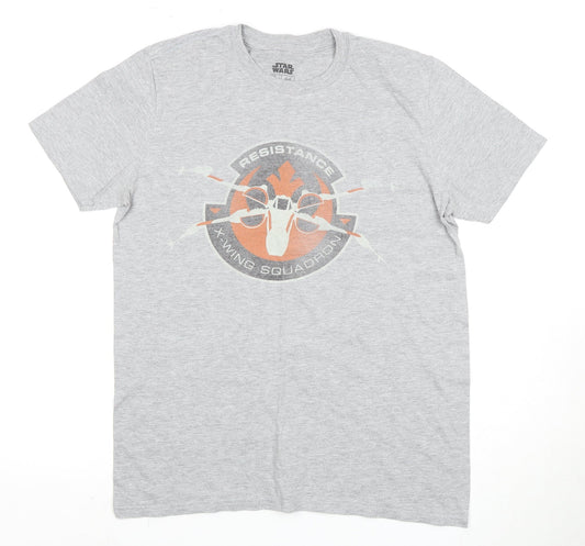 Star Wars Grey Men's T-Shirt, Medium, Short Sleeve