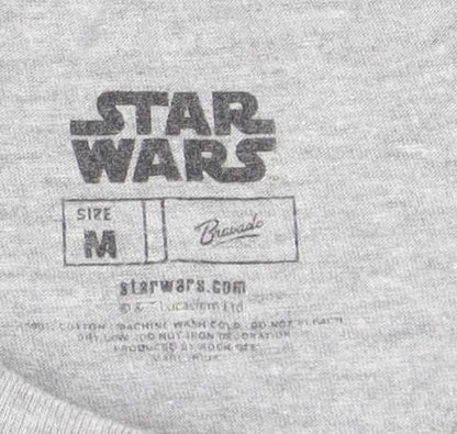 Star Wars Grey Men's T-Shirt, Medium, Short Sleeve