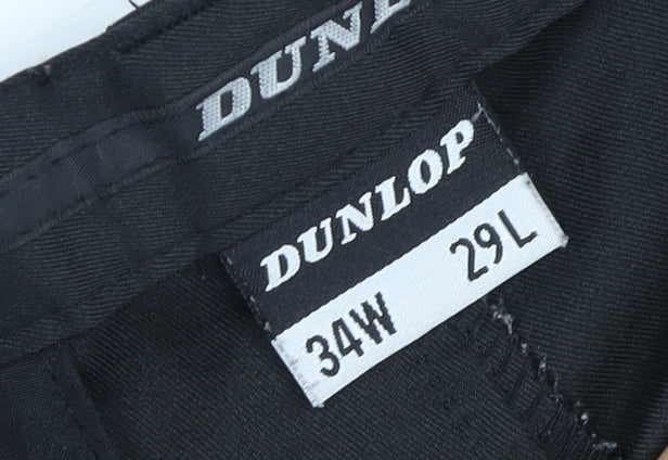 Dunlop Men's Black Dress Pants, Size 34, Workwear