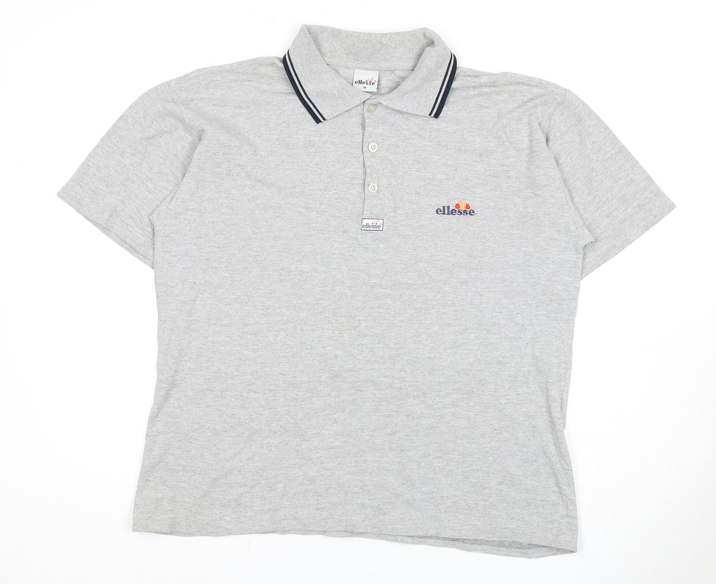 Ellesse Men's Grey Polo, M, Cotton, Short Sleeve