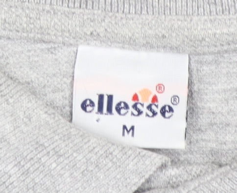 Ellesse Men's Grey Polo, M, Cotton, Short Sleeve