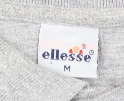 Ellesse Men's Grey Polo, M, Cotton, Short Sleeve