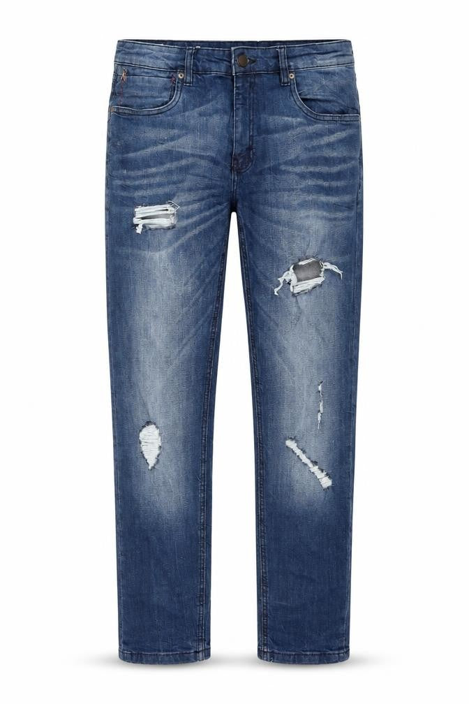 Mens UK Size 32 Ringspun Regular Fit Straight Blue Jeans