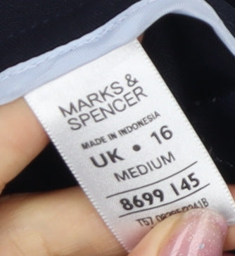 Womens UK Size 16 Marks and Spencer Regular Fit  Black Trousers
