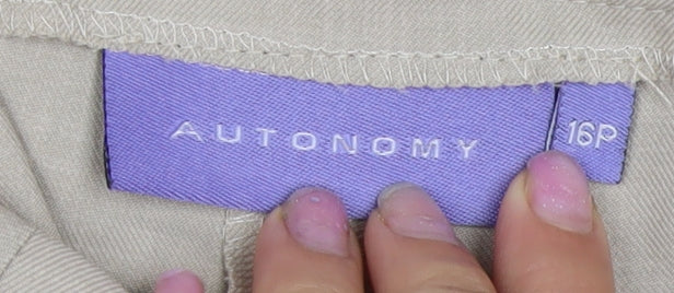 Autonomy Beige Women's Trousers 16P Straight Leg