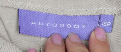 Autonomy Beige Women's Trousers 16P Straight Leg