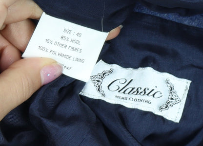Mens UK Size 40 Classic Regular Blue Suit Jacket