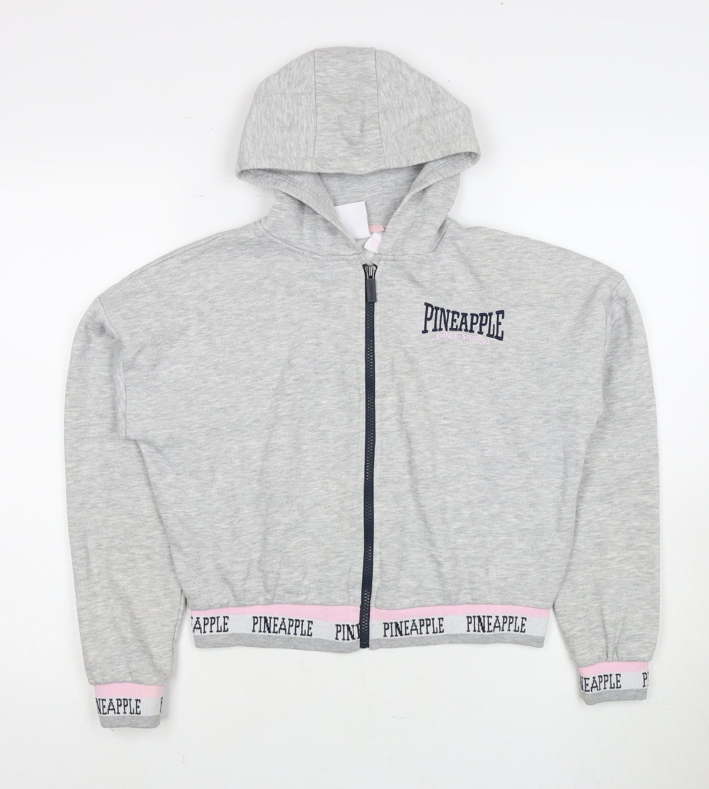 Pineapple Girls Grey Full Zip Hoodie 2 Years with Logo