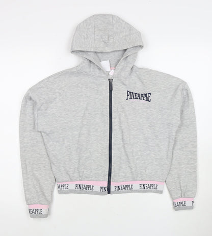 Pineapple Girls Grey Full Zip Hoodie 2 Years with Logo
