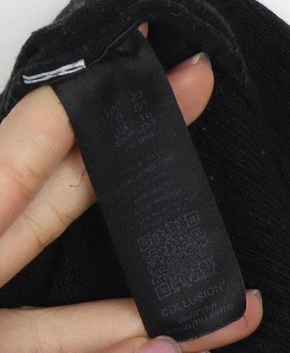 Collusion Women's Black High Neck Pullover Jumper, Size 10