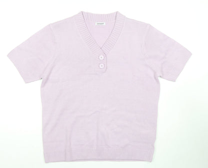 Damart Women's Purple Henley V-Neck Jumper Size 18/20