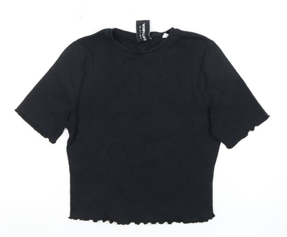 Collusion Women’s Black Slim T-Shirt, Size 10