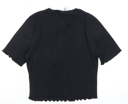 Collusion Women’s Black Slim T-Shirt, Size 10