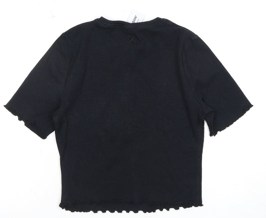 Collusion Women’s Black Slim T-Shirt, Size 10