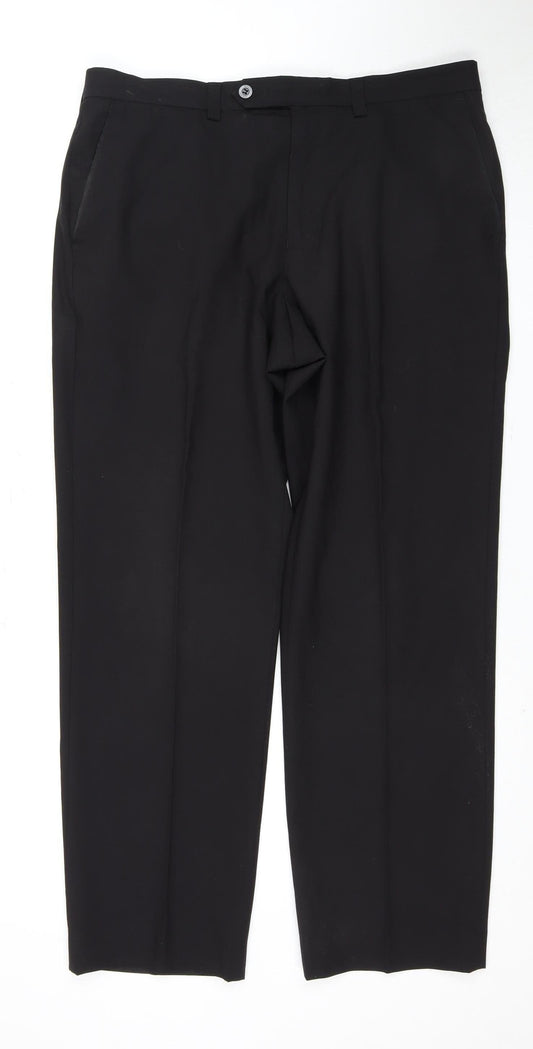 Marks and Spencer Men's Black 36 Ankle Trousers
