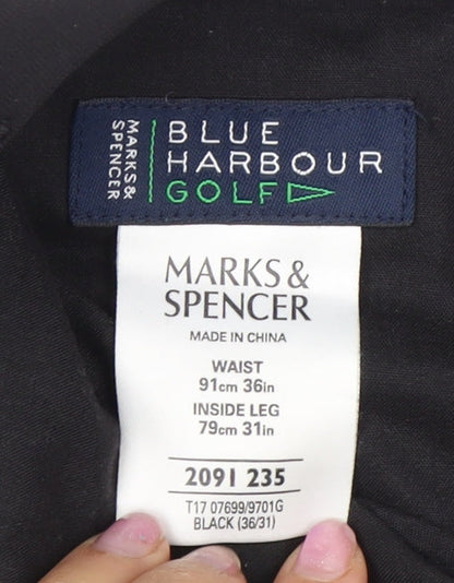 Marks and Spencer Men's Black 36 Ankle Trousers