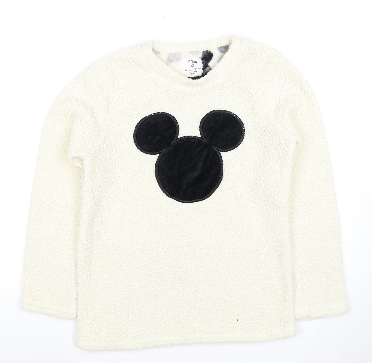 Disney Women's White Fleece Mickey Mouse Lounge Top