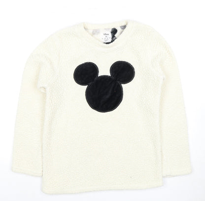 Disney Women's White Fleece Mickey Mouse Lounge Top