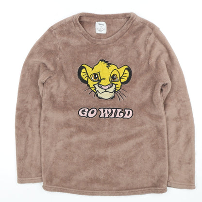 Disney Women's Brown Simba Fleece Pyjama Top 2XS