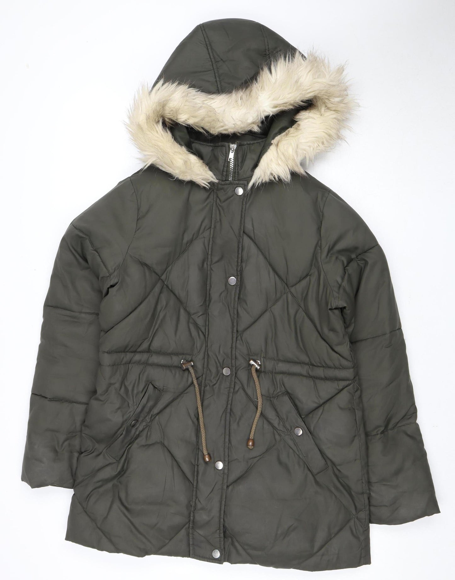 Womens UK Size 10 New Look Green Puffer Jacket
