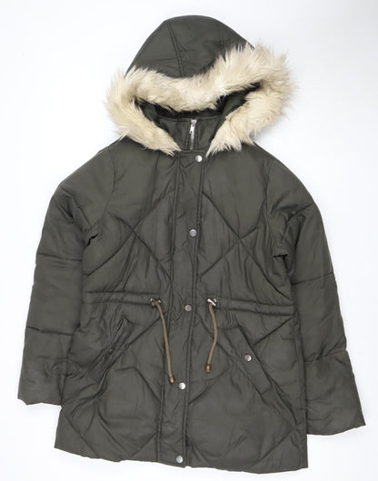 Womens UK Size 10 New Look Green Puffer Jacket